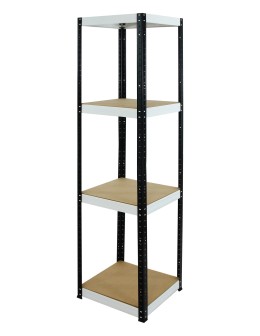 Regał Helios 180x45x45 cm 4 półki/175kg Czarno-Biały