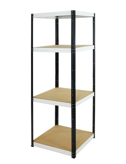 Regał Helios 180x50x50 cm 4 półki/175kg Czarno-Biały