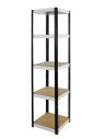 Regał Helios 196x45x45 cm 5 półek/175kg Czarno-Biały