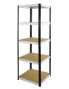 Regał Helios 196x60x60 cm 5 półek/175kg Czarno-Biały