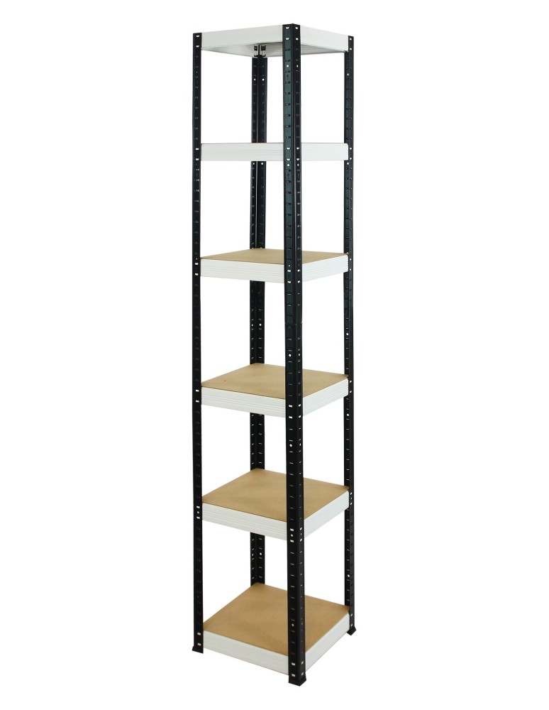 Regały - Regał Helios 196x30x30 cm 6 półek/175kg Czarno-Biały - product b2b.wamar.biz 1