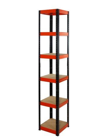 Regał Helios 196x35x35 cm 6 półek/175kg Czarno-Biały - product 2