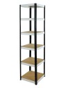 Regał Helios 196x45x45 cm 6 półek/175kg Czarno-Biały