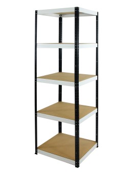 Regał Helios 213x60x60 cm 5 półek/175kg Czarno-Biały