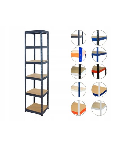 Regał metalowy regał magazynowy garażowy HELIOS premium 196x035x35 6 półek