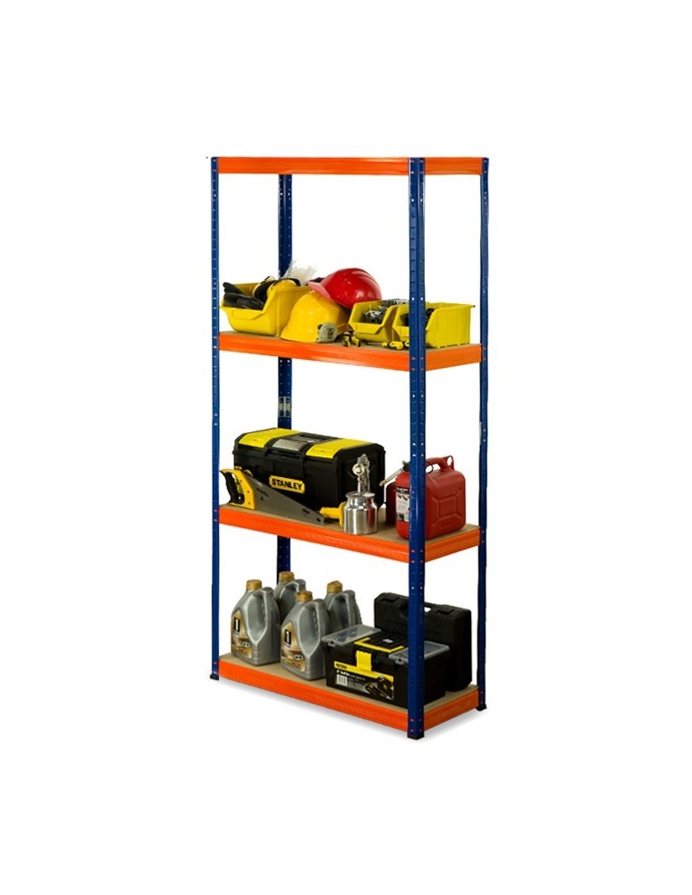 Regały - Regał Helios 180x90x40 cm 4 półki/400kg Czarno-Niebieski - product b2b.wamar.biz 1