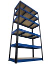 Regał Helios 196x100x50 cm 6 półek/350kg Czarno-Niebieski