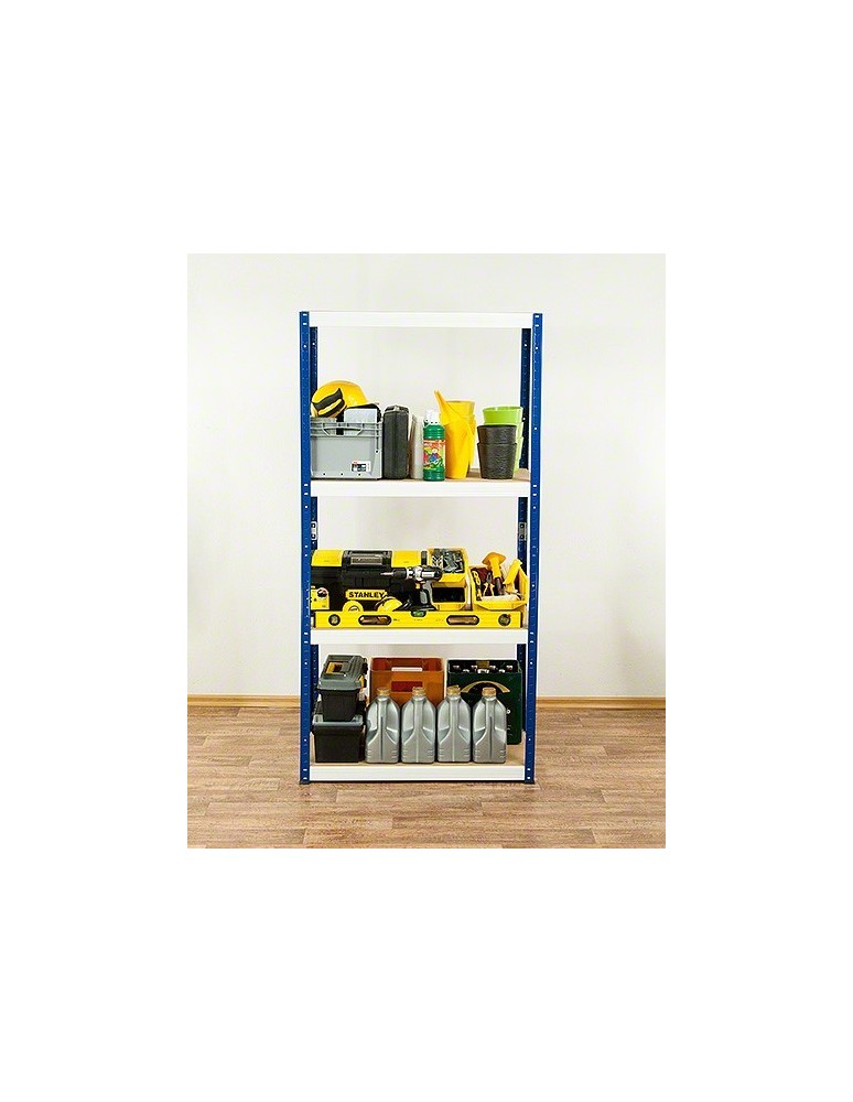 Regały - Regał Helios 180x100x60 cm 4 półki/400kg Czarno-Niebieski - product b2b.wamar.biz 5