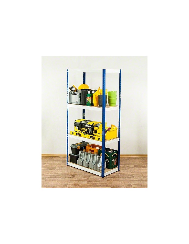 Regały - Regał Helios 180x100x60 cm 4 półki/400kg Czarno-Niebieski - product b2b.wamar.biz 6