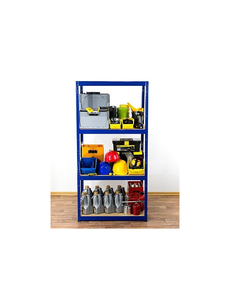 Regały - Regał Helios 180x100x60 cm 4 półki/400kg Czarno-Niebieski - product b2b.wamar.biz 8