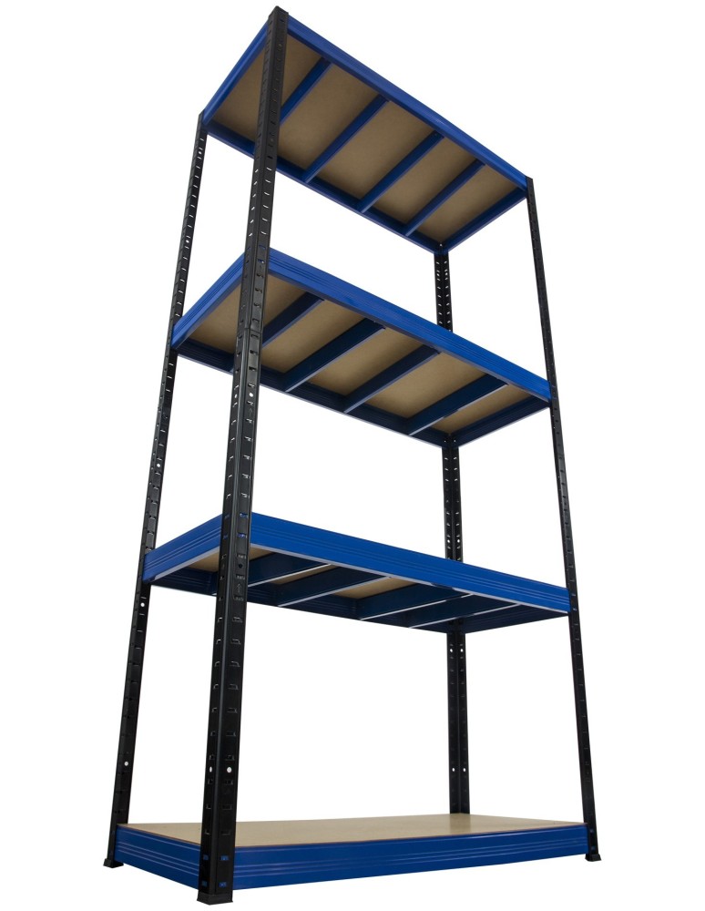 Regały - Regał Helios 180x100x60 cm 4 półki/400kg Czarno-Niebieski - product b2b.wamar.biz 16