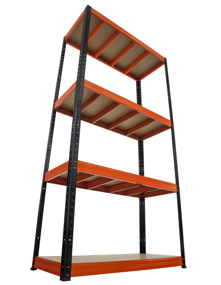 Regały - Regał Helios 180x100x60 cm 4 półki/400kg Czarno-Niebieski - product b2b.wamar.biz 17