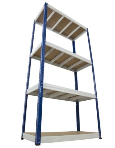 Regały - Regał Helios 180x100x60 cm 4 półki/400kg Czarno-Niebieski - product 21