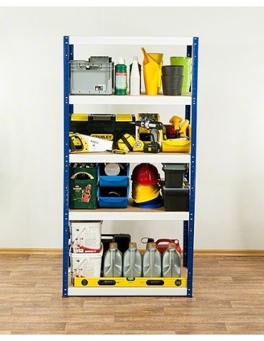 Regały - Regał Helios 180x100x60 cm 4 półki/400kg Czarno-Niebieski - product 30