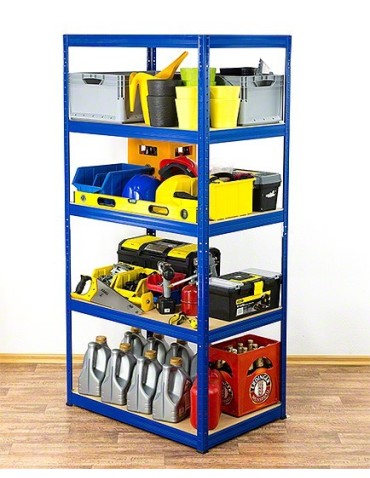 Regały - Regał Helios 180x100x60 cm 4 półki/400kg Czarno-Niebieski - product 33
