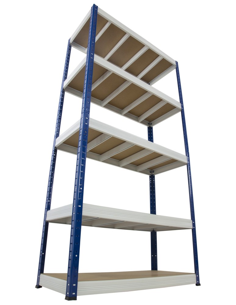 Regały - Regał Helios 180x100x60 cm 4 półki/400kg Czarno-Niebieski - product b2b.wamar.biz 45
