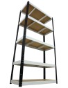 Regał Helios 196x120x30 cm 5 półek/350kg Czarno-Niebieski
