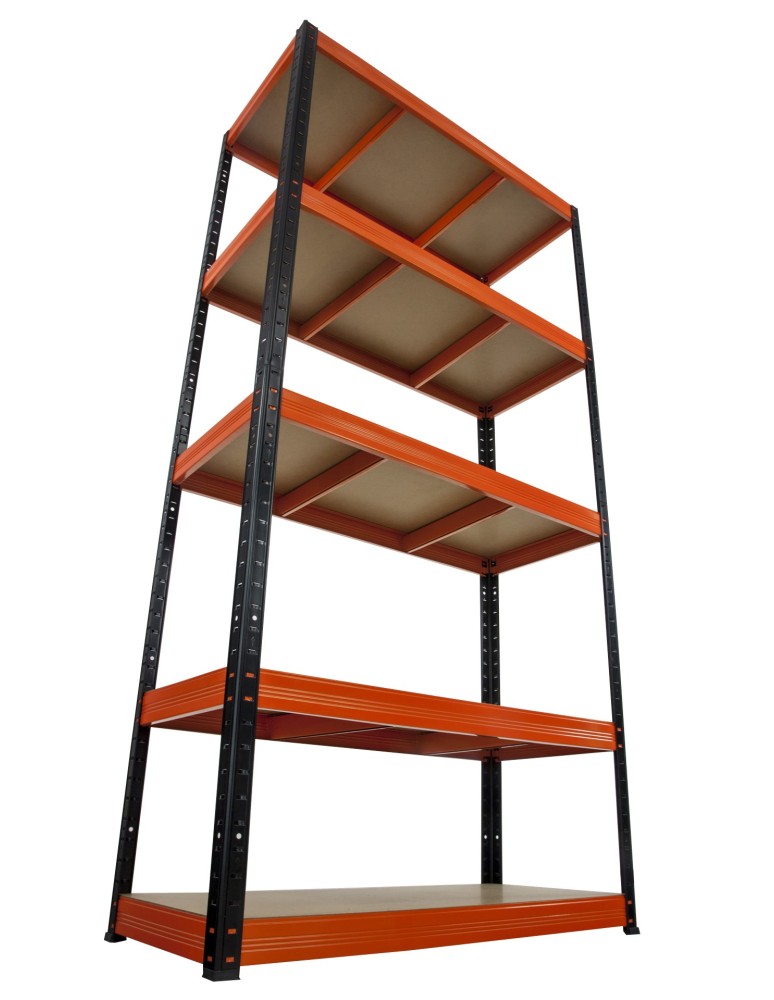 Regały - Regał Helios 196x120x45 cm 5 półek/350kg Czarno-Niebieski - product b2b.wamar.biz 1