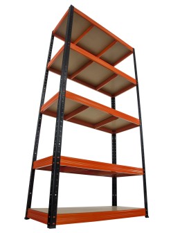 Regał Helios 196x120x45 cm 5 półek/350kg Czarno-Niebieski