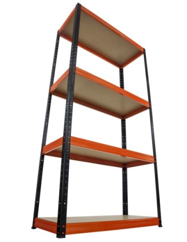 Regały - Regał Helios 180x100x60 cm 4 półki/175kg Czarno-Biały - product 16
