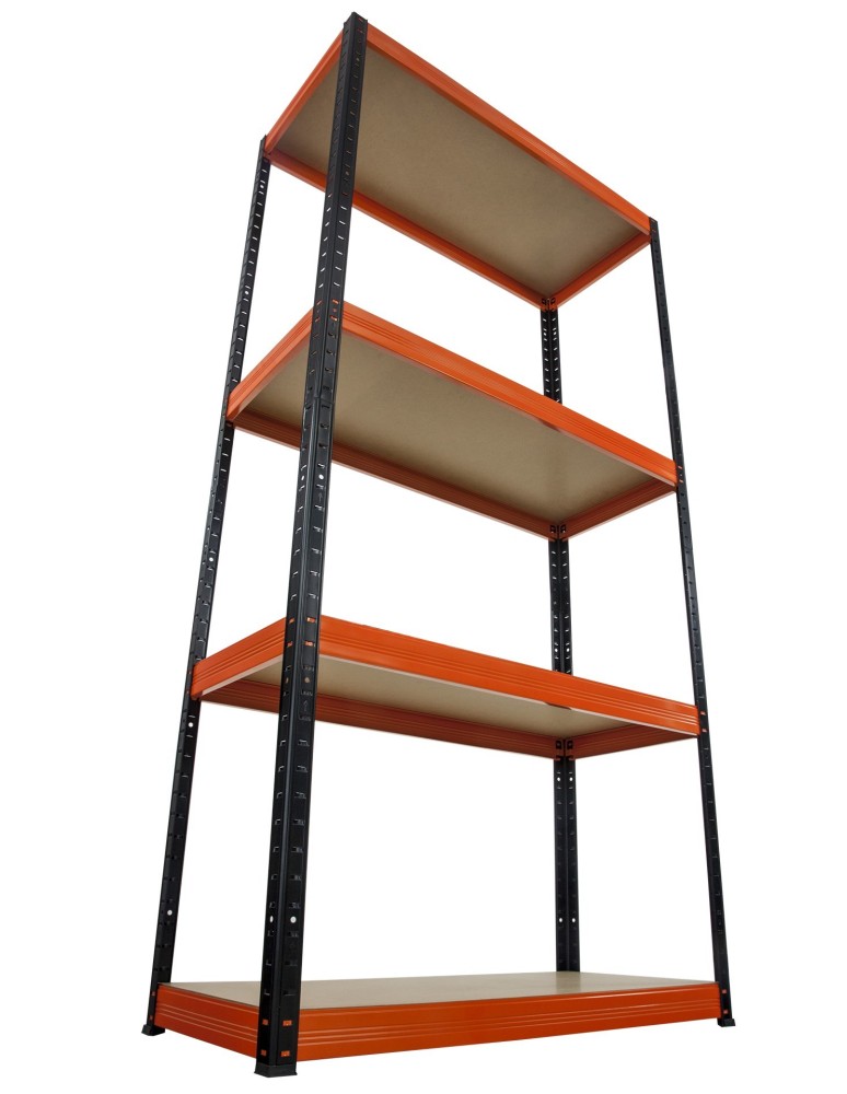 Regały - Regał Helios 180x100x60 cm 4 półki/175kg Czarno-Biały - product b2b.wamar.biz 16