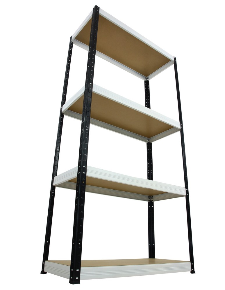 Regały - Regał Helios 180x100x60 cm 4 półki/175kg Czarno-Biały - product b2b.wamar.biz 17