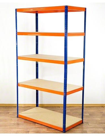 Regały - Regał Helios 196x120x50 cm 5 półek/350kg Czarno-Niebieski - produkt 3