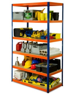 Regał Helios 196x120x60 cm 6 półek/350kg Czarno-Niebieski - product 2