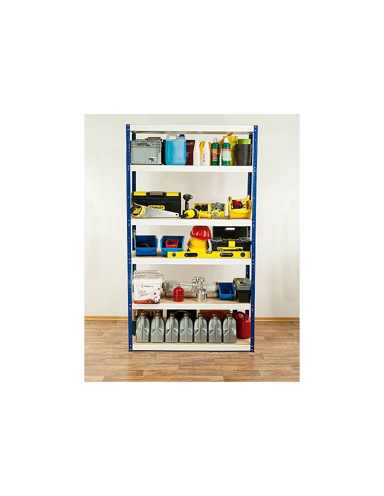 Regały - Regał Helios 196x120x60 cm 6 półek/350kg Czarno-Niebieski - product b2b.wamar.biz 6