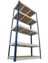 Regał Helios 213x90x35 cm 5 półek/350kg Czarno-Niebieski
