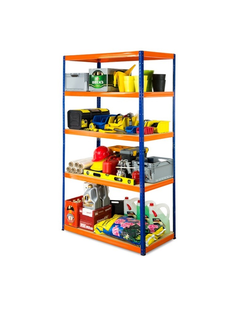 Regały - Regał Helios 213x110x50 cm 5 półek/275kg Czarno-Pomarańczowy - produkt b2b.wamar.biz 1