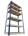 Regał Helios 213x90x45 cm 6 półek/350kg Czarno-Niebieski