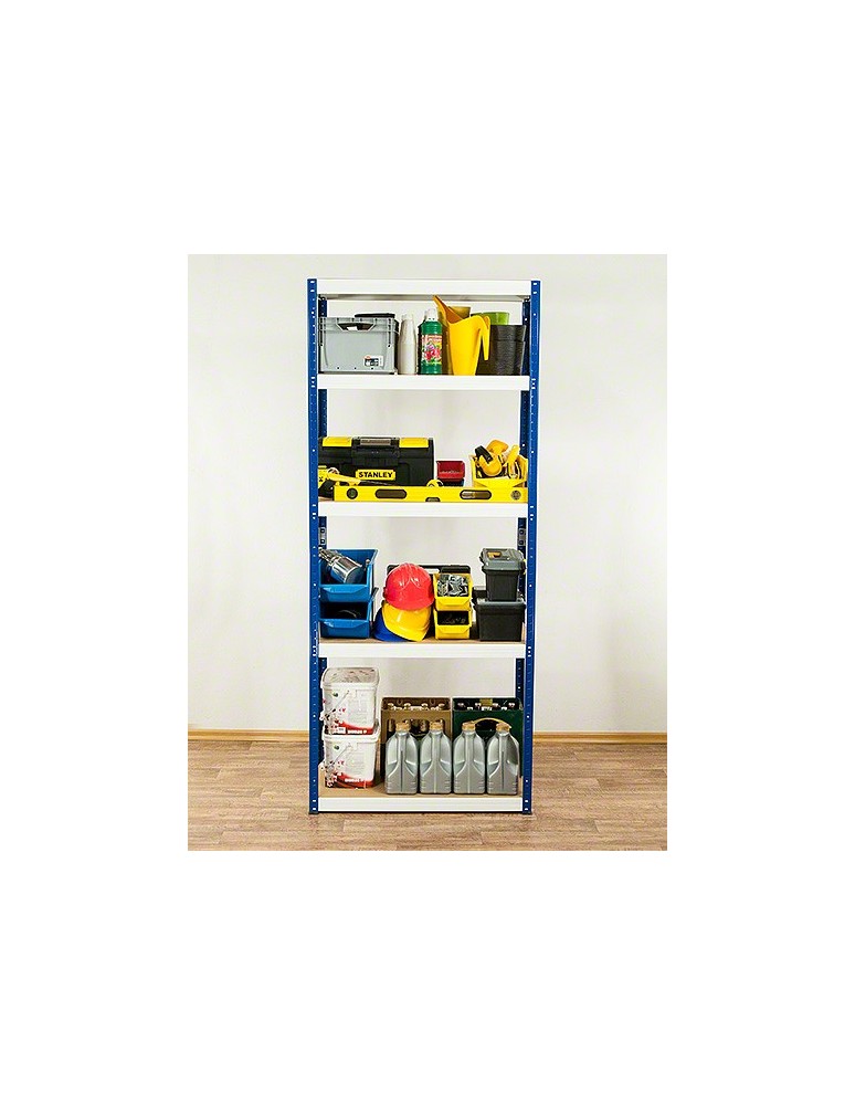 Regały - Regał Helios 213x100x45 cm 5 półek/350kg Czarno-Niebieski - product b2b.wamar.biz 6