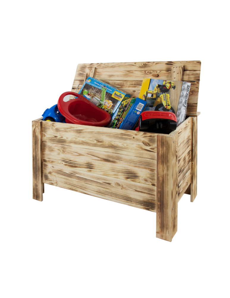 Regały - Skrzynia sosnowa z wiekiem kufer B13L 52x80x40 Opalana - product b2b.wamar.biz 1