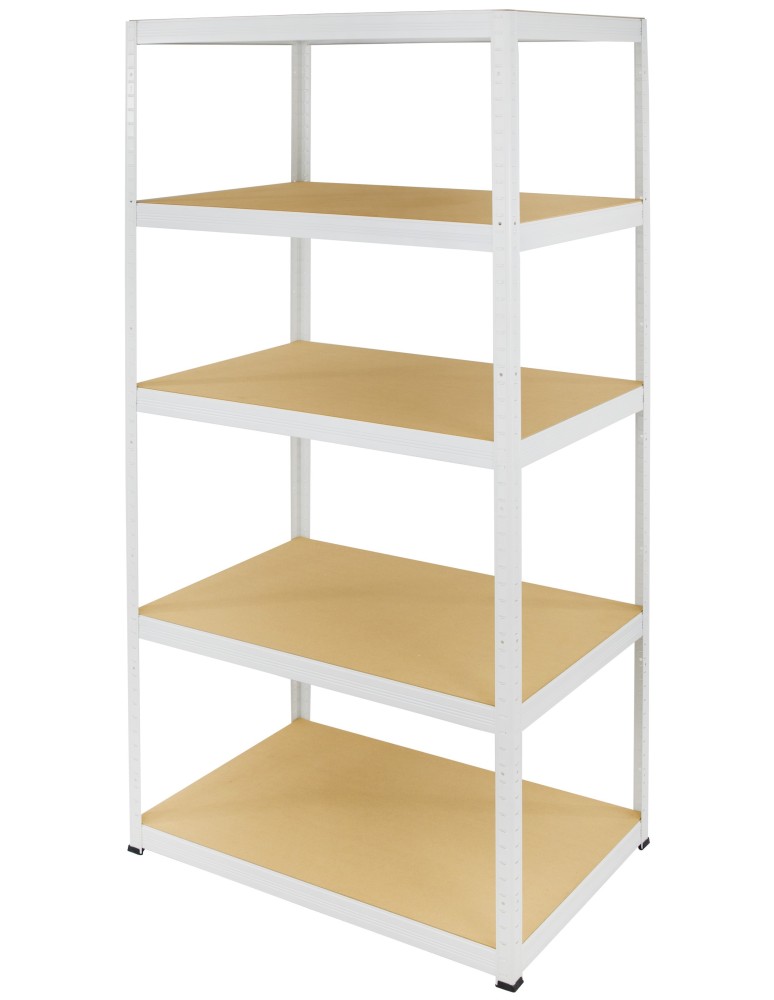 Regały - Regał Helios 213x75x30 cm 5 półek/400kg Biało-Biały - product b2b.wamar.biz 1