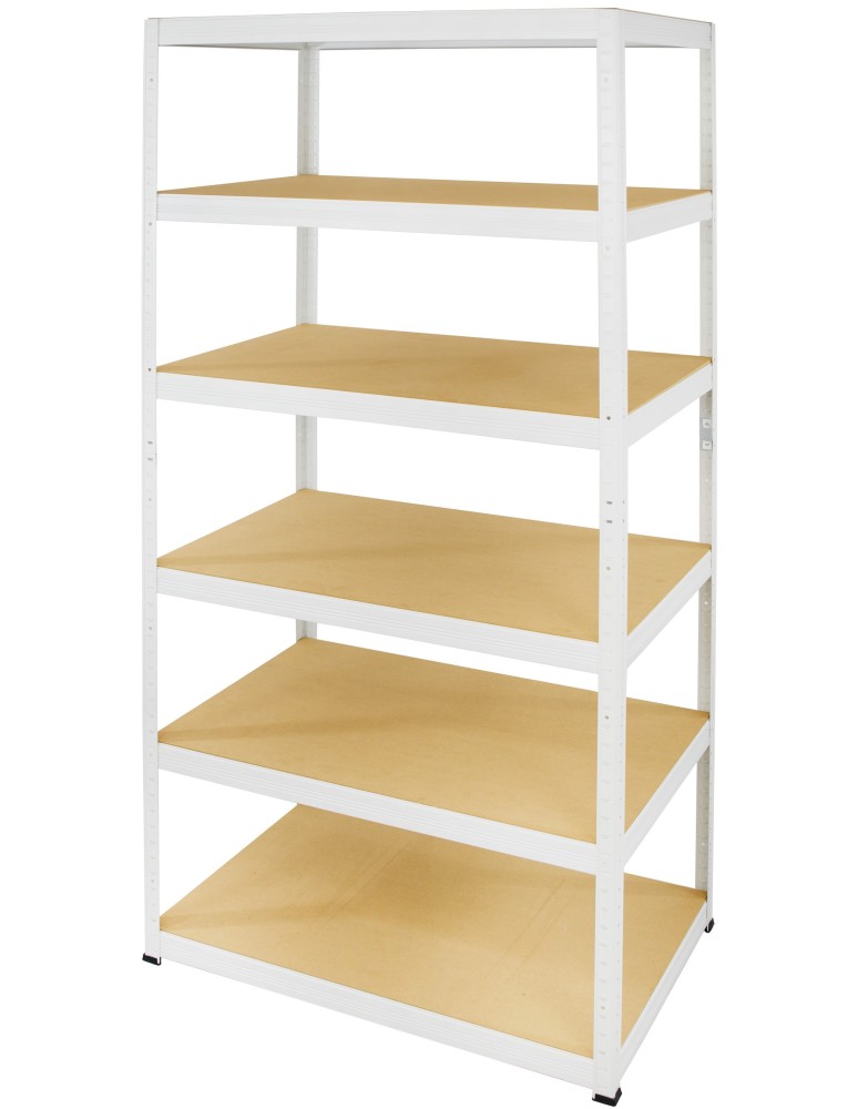 Regały - Regał Helios 213x75x45 cm 6 półek/400kg Biało-Biały - product b2b.wamar.biz 1