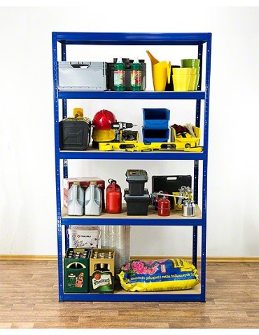 Regały - Regał Helios 213x120x45 cm 5 półek/350kg Czarno-Niebieski - product 9