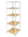Regał Helios 196x35x35 cm 5 półek/175kg Biało-Biały