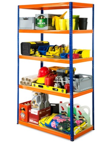 Regał Helios 213x120x60 cm 5 półek/350kg Czarno-Niebieski - product 2