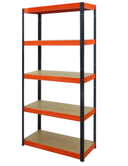 Regał Helios 180x110x60 cm 5 półek/350kg Czarno-Pomarańczowy