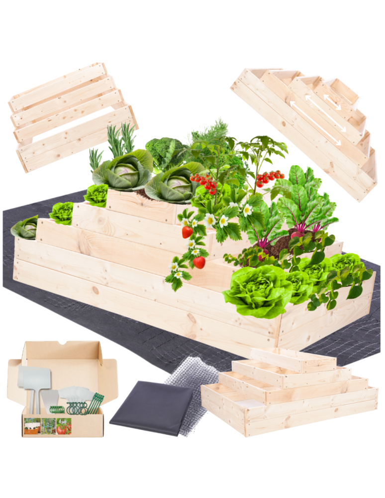 Grządki kaskadowe - Skrzynia na warzywa kaskadowa skrzynie na warzywniak regulacja 45x117x80 - product b2b.wamar.biz 1