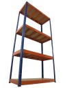 Regał Helios 180x90x45 cm 4 półki/400kg Czarno-Niebieski