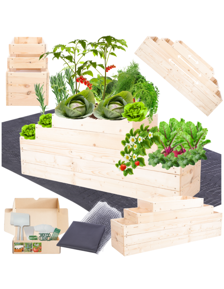 Grządki kaskadowe - Skrzynia na warzywa kaskadowa skrzynie na warzywniak regulacja 45x117x30 - product b2b.wamar.biz 1