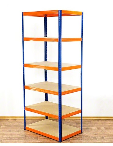 Regały - Regał Helios 196x110x35 cm 6 półek/175kg Biało-Niebieski - product 5