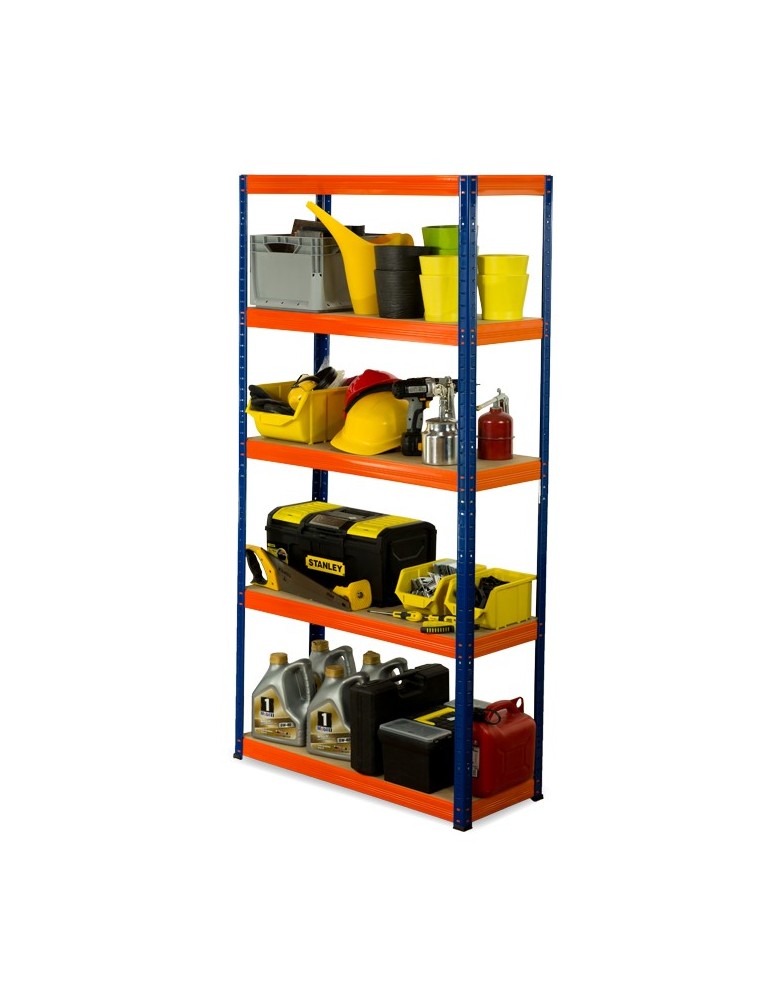 Regały - Regał Helios 213x120x45 cm 5 półek/175kg Biało-Niebieski - product b2b.wamar.biz 3