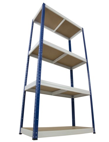 Regały - Regał Helios 180x90x45 cm 4 półki/275kg Biało-Niebieski - product 21