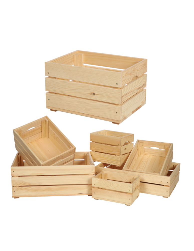 Skrzynie i skrzynki drewniane - Drewniana Skrzynka 24x40x30 cm  SD - Naturalna - product b2b.wamar.biz 1