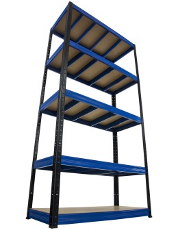 Regał Helios 180x120x30 cm 5 półek/400kg Czarno-Niebieski