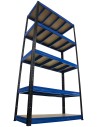 Regał Helios 180x120x30 cm 5 półek/400kg Czarno-Niebieski