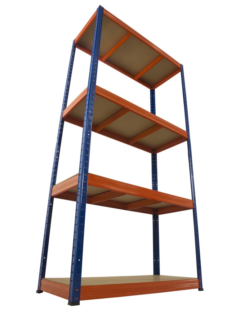 Regały - Regał Helios 180x100x35 cm 4 półki/350kg Czarno-Pomarańczowy - product b2b.wamar.biz 16